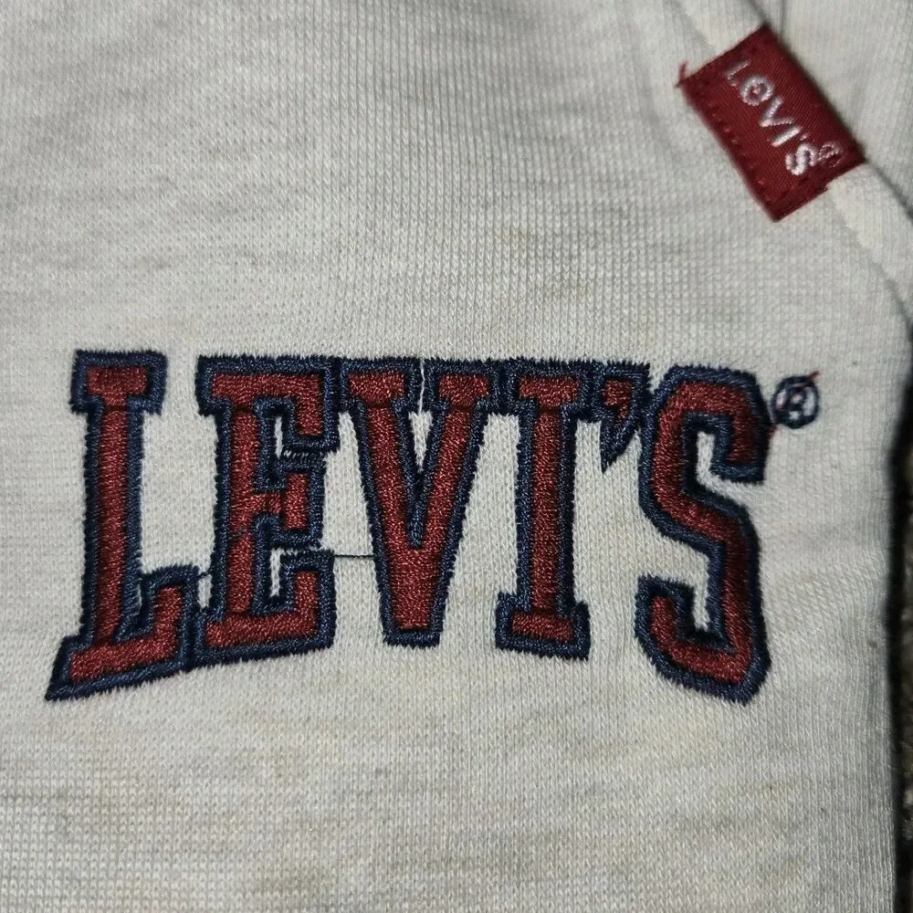 Boys Levi’s Sweatsuit Set Large Sweatshirt Jogger Pants 2 Piece Light Gray